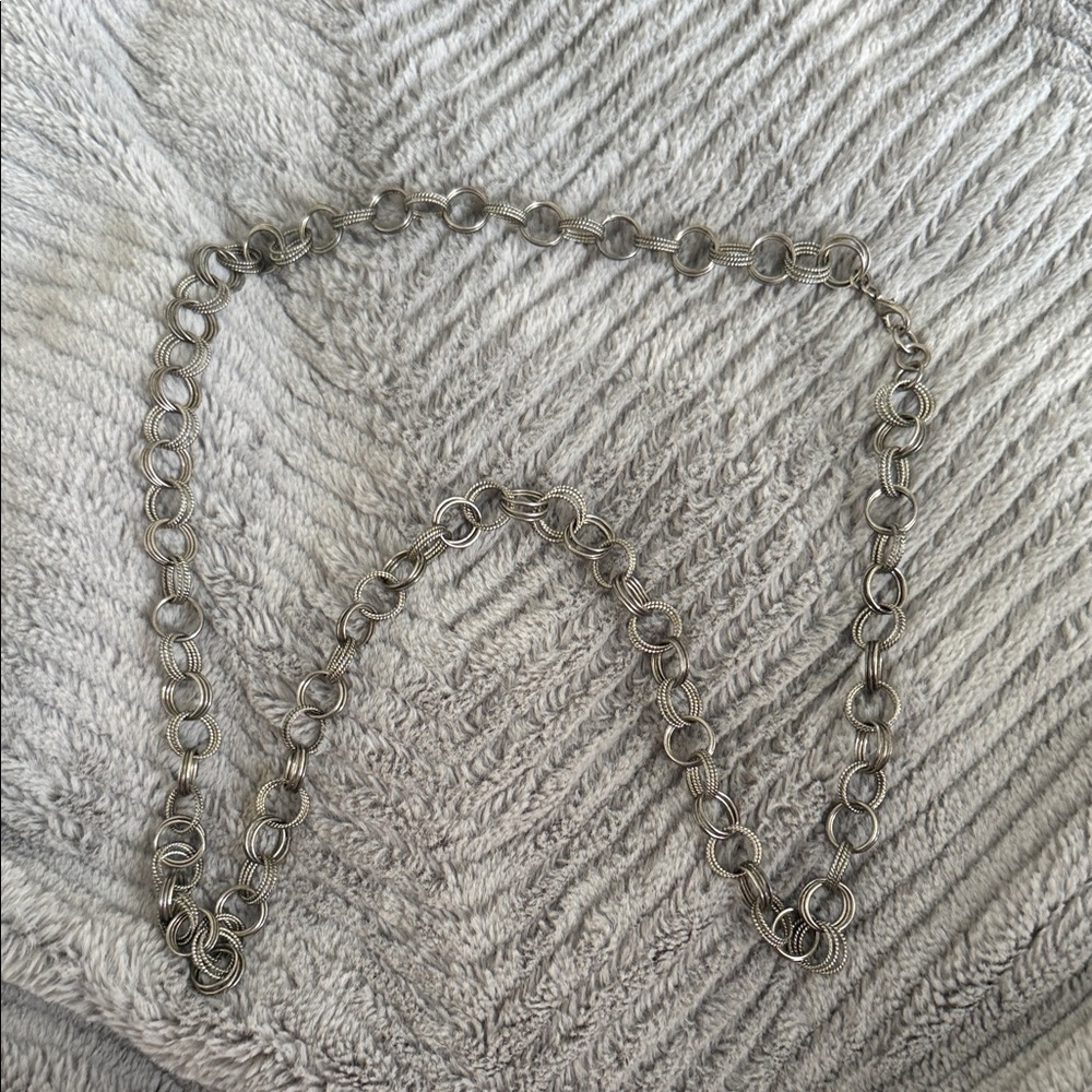 LOFT Silver Circle Link Necklace